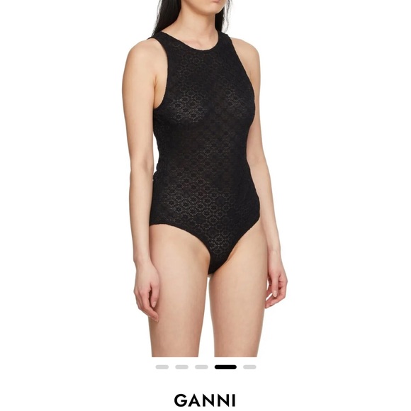 NWOT Ganni Lace Low Back Bodysuit - Medium - Picture 2 of 7